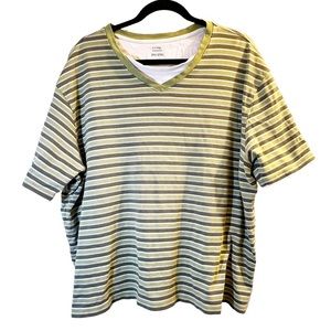 𝅺GEORGE Striped Green, Brown and White Size 2XL